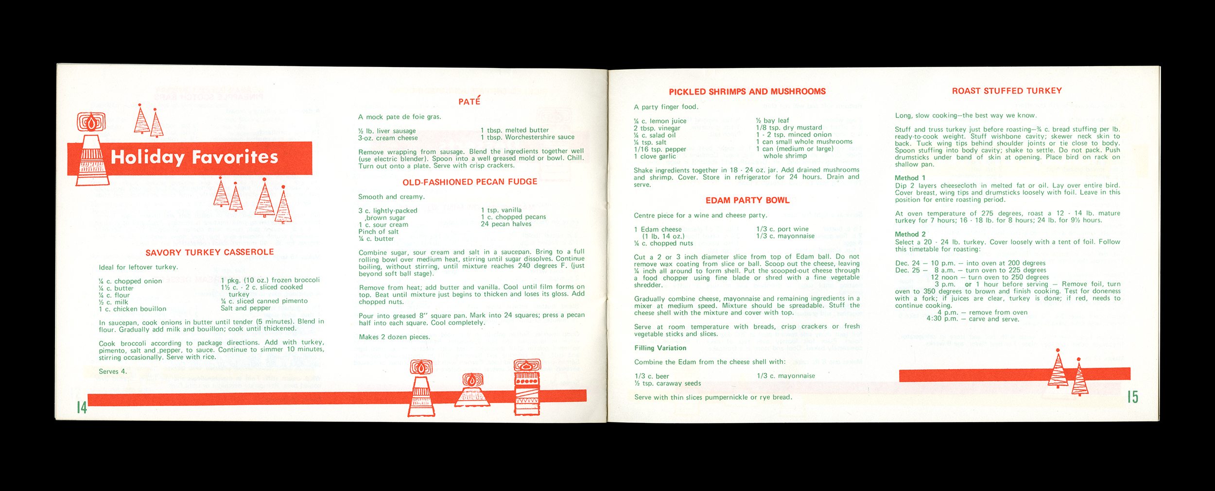 A scan of Penny Powers cookbook with holiday favourites